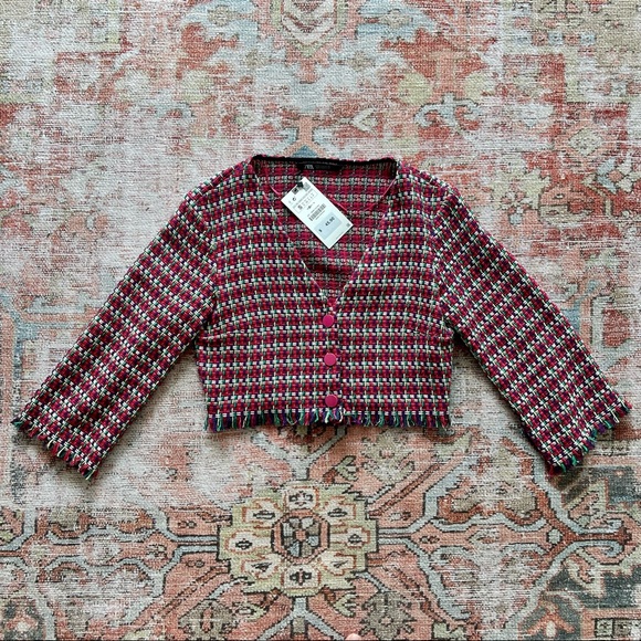 NWOT Zara Frayed Textured Top - Picture 5 of 7